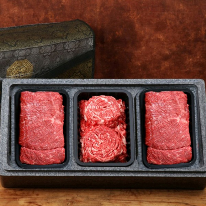 [서가한우] 1++등급 정육선물세트 2호 1.2kg(불고기 400g+국거리 400g+장조림 400g), 1개