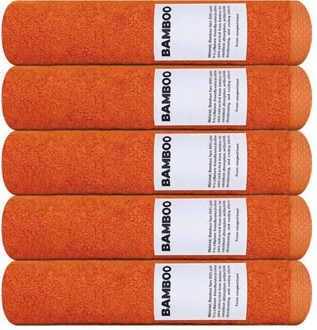 송월타월 선라이즈 프리미엄 뱀부타월 250g, 주황, 5개