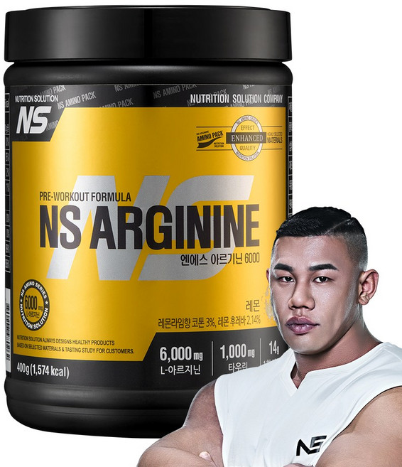 NS 아르기닌 6000 고함량 아미노산보충제 레몬맛, 1개, 400g