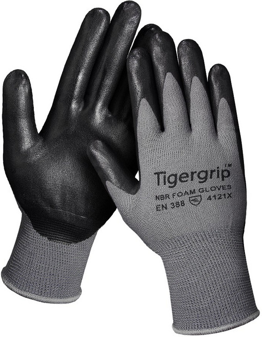 타이거그립 NBR폼코팅 니트릴 미끄럼방지 탁월한착용감 다용도 작업용 안전장갑, 10개, M사이즈