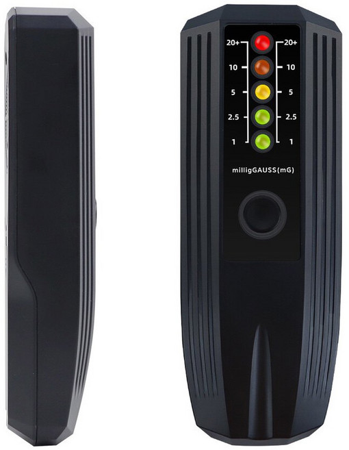EMF 자기장 전자파 심령장비 귀신탐지기 탐지기 귀신 측정기, 블랙+블랙 스티커 배터리 포함, 1개