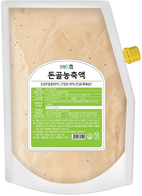 [이푸짐한] 돈골농축액 1kg 60인분 돼지국밥 감자탕 짬뽕 순대국 즉석국 돼지뼈 맛집육수 즉석국 간편조리, 1개