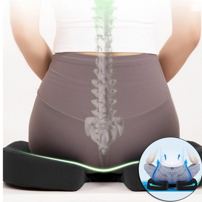 소프트교정방식 무중력방석 무하중관리 체중분산 임산부꼬리뼈통증 메모리폼 자세교정, 그레이