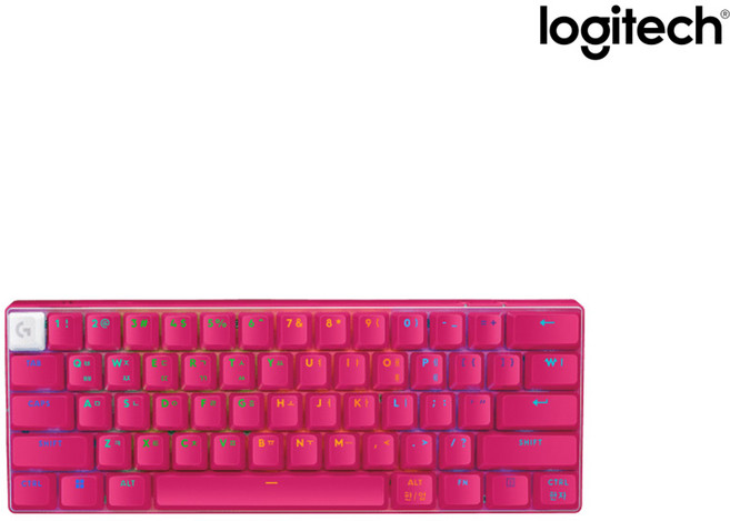 로지텍 PRO X 60 LIGHTSPEED 게이밍 키보드, 핑크 택타일, YR0090, 갈축