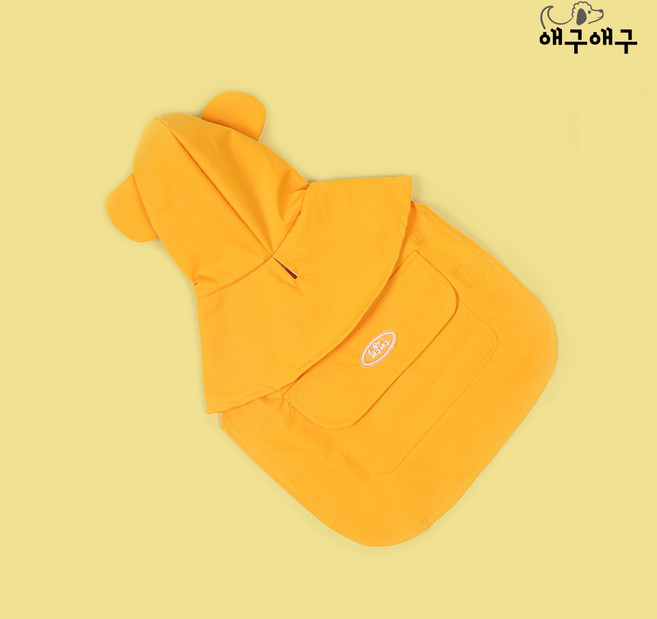 애구애구 강아지 우비 비옷 개구리후드 레인코트, 03_옐로우, 1개