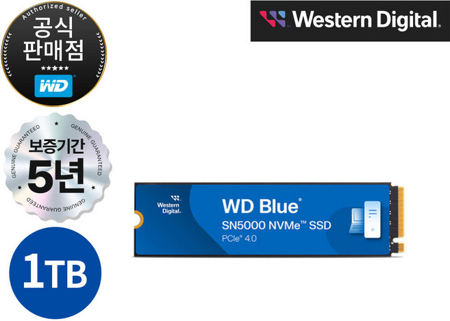 공식판매점 WD Blue SN5000 M.2 NVMe SSD, 1TB