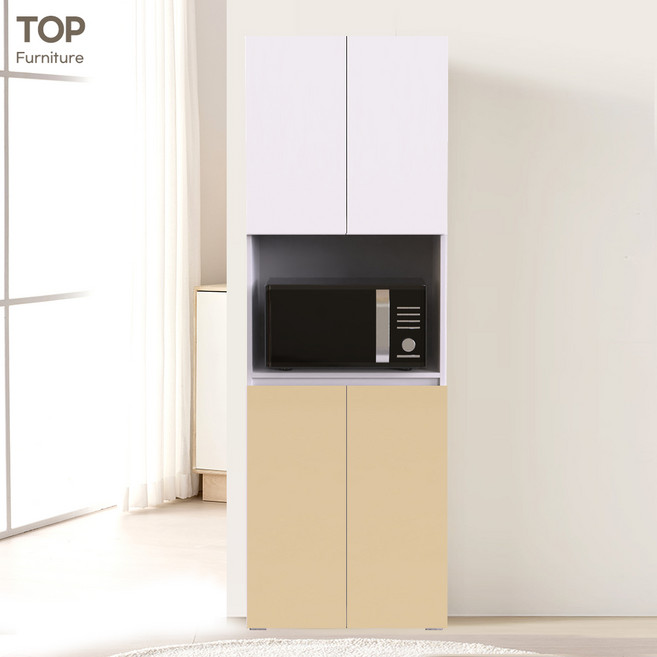 탑퍼니처 비스크 600 키큰 1800 렌지대 주방 수납장 틈새장 도어 선반장 코너장 6단 비스포크 선반탈부착, 옐로우