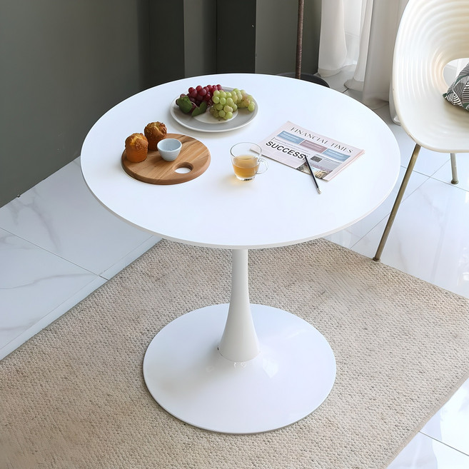 데코퍼니쳐 피렌체 원형 티테이블 800, 화이트