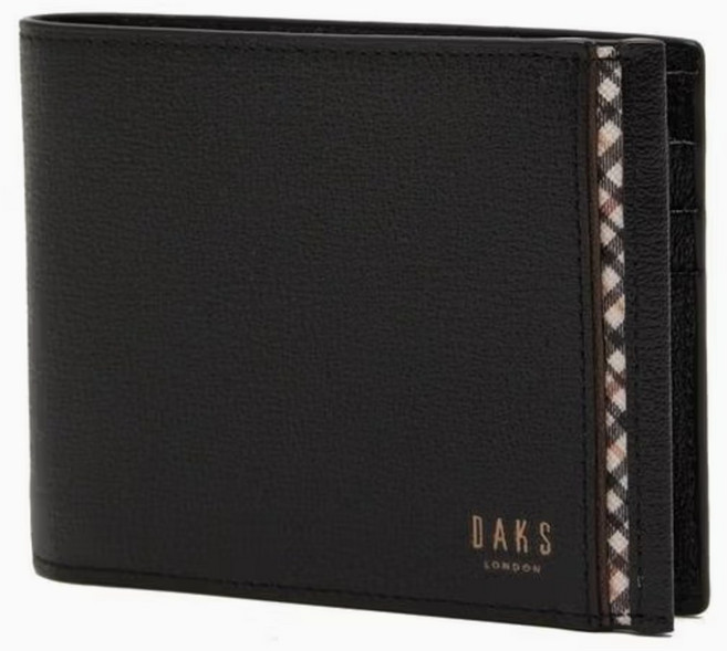 [정품 선물포장] 닥스 블랙 체크패턴 라인 포인트 남성 반지갑 YMDBWA443BK