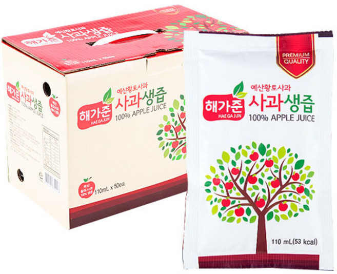 해가준 예산 사과 생즙, 50개, 110ml