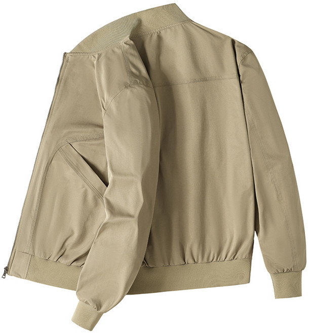 素色棒球領短款外套