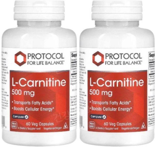 Protocol for Life Balance L-카르니틴 500mg L-Carnitine, 2개, 60정 - 쿠팡