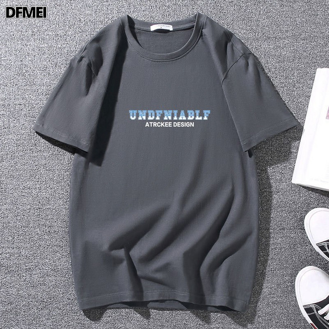 DFMEI 胖子短袖T恤男大碼純棉寬鬆加肥加大體恤半袖打底衫男精梳棉潮流