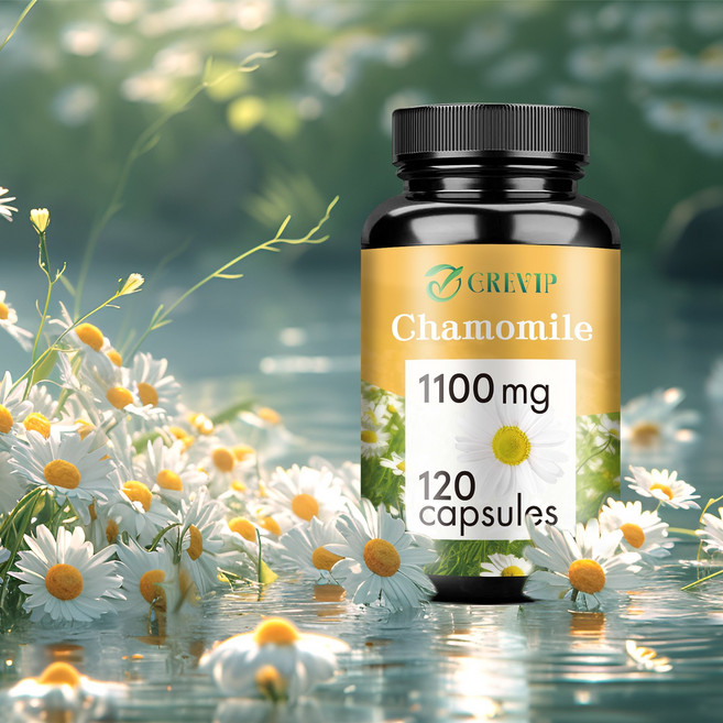 카모마일 캡슐 1100mg - 항산화 기분 및 정서적 지원 수면 지원, 1개, 60정
