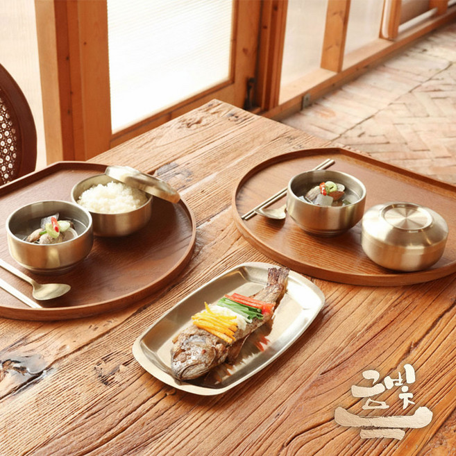 금빛-티타늄 식기 세트 앞접시 찬기 밥공기 반상기, 1개, C세트 (반상기11p), 금색