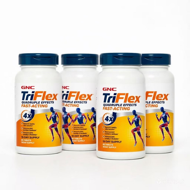GNC TriFlex Quadruple Effects Fast-Acting 지엔씨 관절 영양제 글루코사민 콘드로이틴 MSM 4중 효과, 4개, 60정