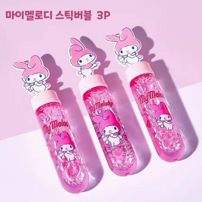 산리오 캐릭터 핸디 스틱버블x3P +지아싱트레이드 머리띠, 3개, 마이멜로디