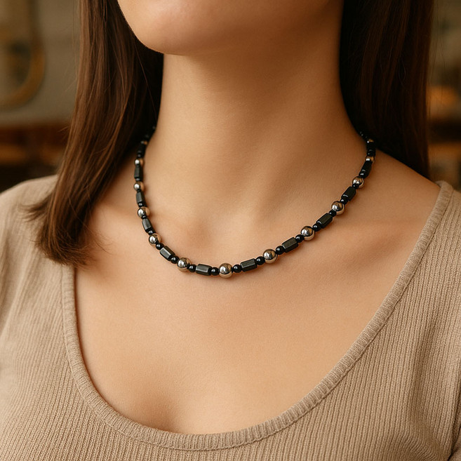 테라헤르츠 목걸이 에너지 스톤 자기장 네오디뮴 흑자석 목걸이