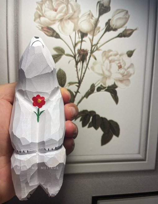 椴木 仰望星空的熊 擺件, 如圖所示, 1個
