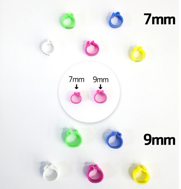 앵무새 플라스틱 안전 발목링 7mm 9mm 모란 왕관 코뉴어 퀘이커, 1개