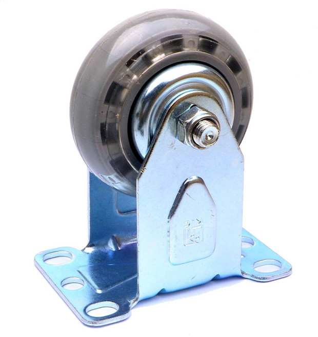 무소음 투명 인라인 3인치 캐스터 택1 100kg 액상 우레탄 휠 HPU 바퀴 고정 회전 브레이크 경하중용 2030 R S BK 발통 충격 흡수, 무소음 캐스터 3인치(고정), 1개