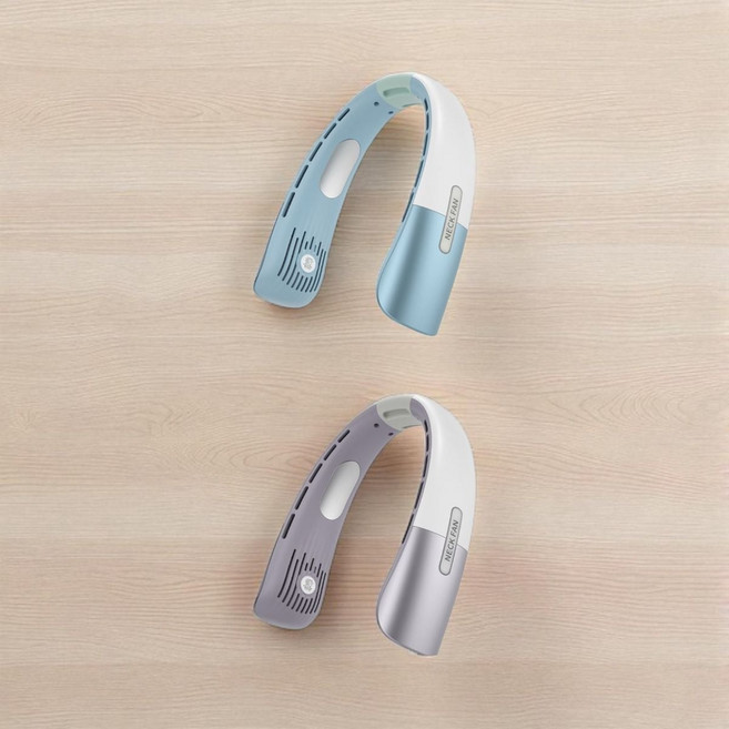 베르 목선풍기 넥밴드타입 가벼운 착용감 휴대용 캠핑 산책 러닝, 라이트블루, 라이트블루