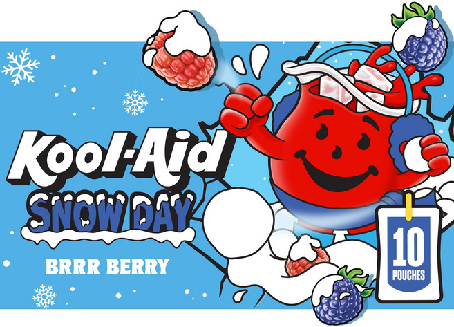 Kool-Aid Ghoul-Aid Scary Berry Artificially Flavored Drink 10 ct Box 6 oz Pouches, 눈이 오는 날