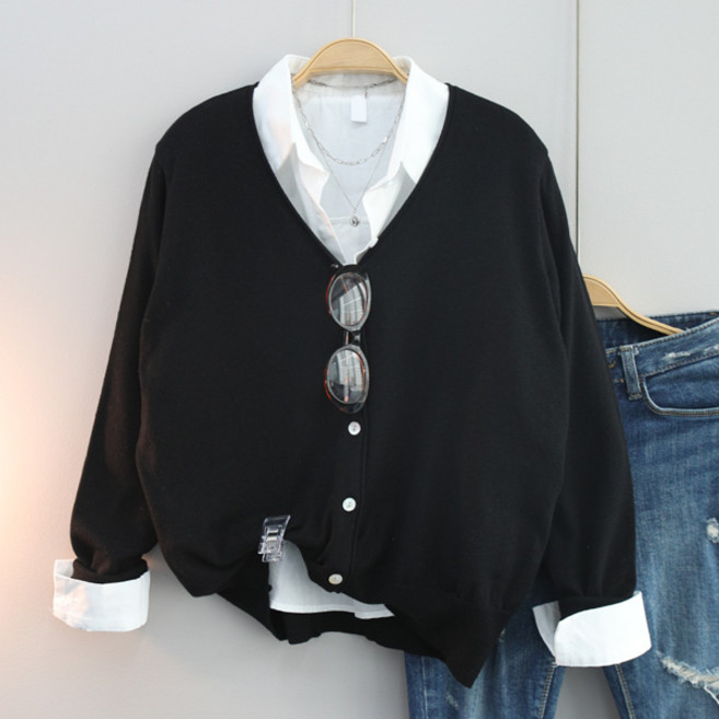 달콩 여성 헤르브이넥루즈핏가디건 봄신상