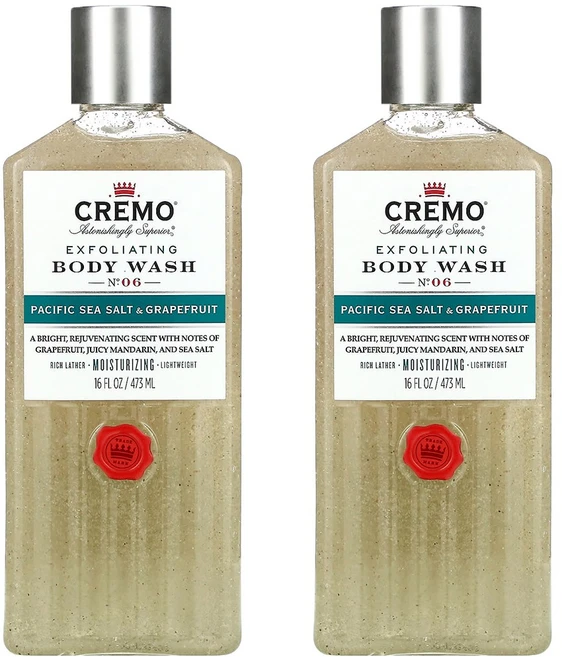 Cremo 크레모 넘버6 남성 바디워시 퍼시픽 씨솔트 자몽 473ml 2팩 - 쿠팡