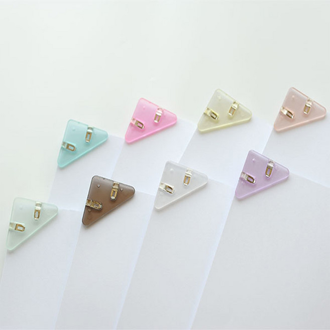 사무실 A4용지 정리필수품 삼각코너 집게 클립 30P 1세트 랜덤색상 발송, 30개입