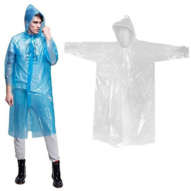 휴대용 일회용 비닐 우비 상의 우의 비옷 투명우비 일회용우사 여행준비물, 기본1