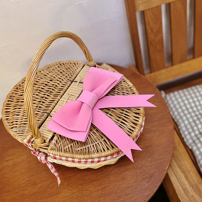 SANS 에바폼 25CM 리본 완성 완제품 크리스마스 트리 탑 장식 2color, 핑크