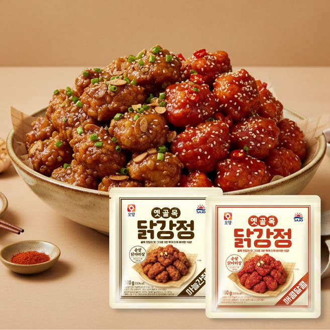 사조오양 옛골목 닭강정 마늘간장300g+매콤달콤300g, 1개, 600g