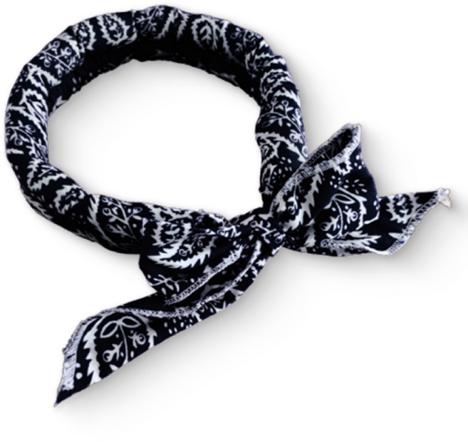 에크나 쿨링이 쿨 스카프 시원한 아이스 머플러, 4개, 블랙 (나뭇잎 무늬)