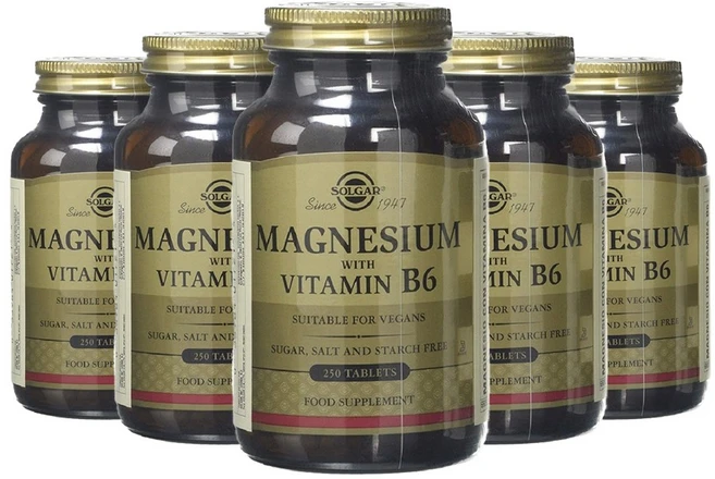 [정품 미국 배송] 솔가 마그네슘 위드 비타민 B6 "250정" Solgar Magnesium with Vitamin b6 250tabs -5개 SET, 1세트 - 쿠팡