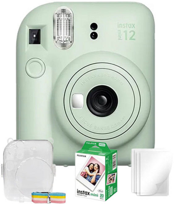 富士 Fujifilm Instax Mini 12 相機, 1個, mini12/綠＋20張底片＋水晶殼