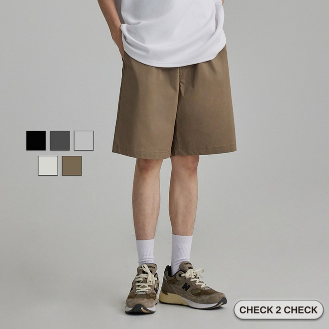Check2Check-彈性舒爽棉質短褲 彈性工作褲 卡其短褲 寬鬆 工裝褲 休閒短褲【CB00-060024】