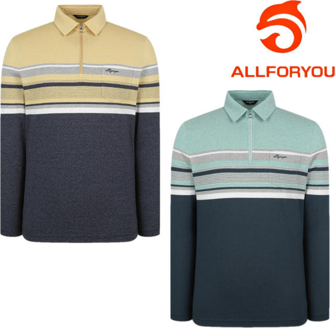 올포유 남성 긴팔 티셔츠 반집업 스판 캐주얼 결혼식 하객룩 파크 골프 GTYO2111