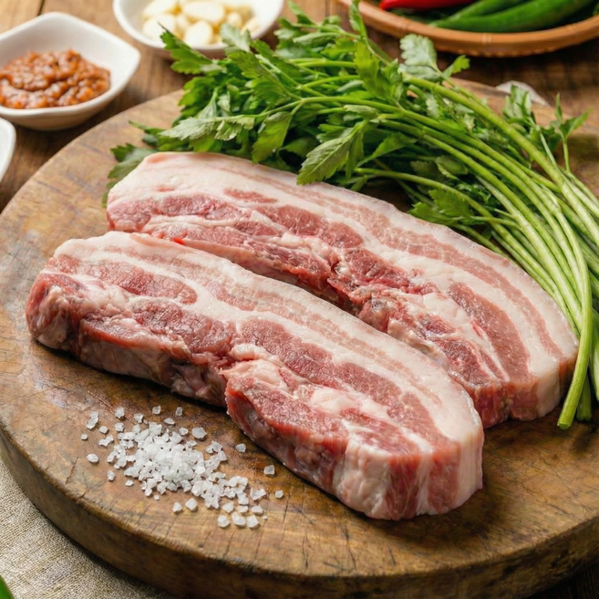 소노마푸드 미나리 먹여키운 국내산 돼지 프리미엄 명품 삼겹살 구이용 냉장, 1개, 500g