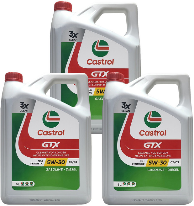 캐스트롤 GTX SQ C2/C3 5W30 6L x 3개 1박스 18L 가솔린 디젤 겸용 100% 합성 엔진오일 (SQ 업그레이드 신제품)