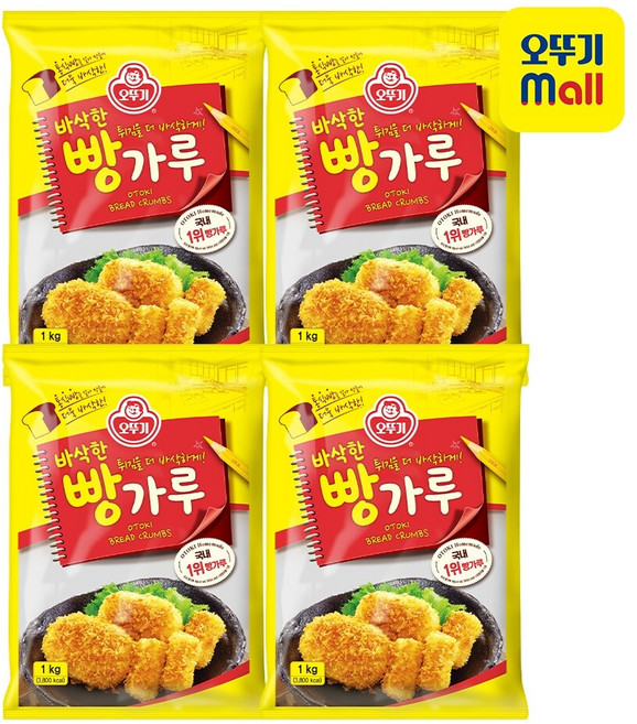 오뚜기 바삭한 빵가루, 1kg, 4개