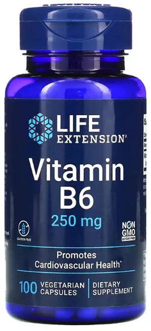 Life Extension Vitamin B6 라이프 익스텐션 비타민 B6 250mg 100베지테리언 캡슐, 1개, 100정 - 쿠팡