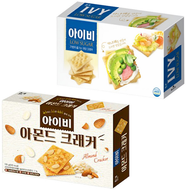 해태 아이비 크래커 2종 (오리지널309g 아몬드크래커178g), 1세트, 478g