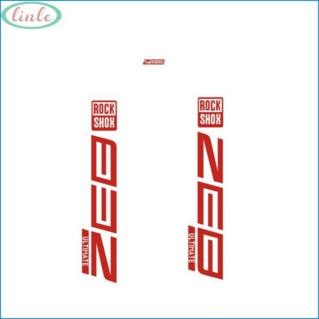 Rockshox ZEB 산악 자전거 프론트 포크 데칼 스티커 액세서리 MTB DIY, 10 Reflective red