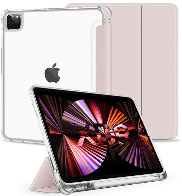 원더글라스 클리어 에어 쉴드 애플펜슬 수납 케이스, 핑크 샌드