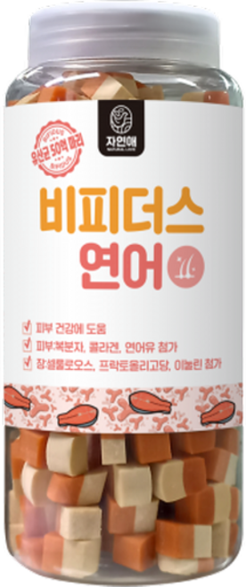 자연애 보틀 간식 유산균 트릿 연어(장+피부) 450g, 단품, 1개