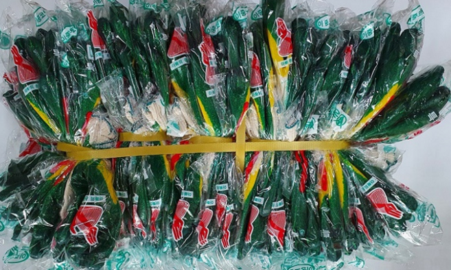 송학표 이중 깔깔이 코팅장갑 100개 이중청 코팅장갑