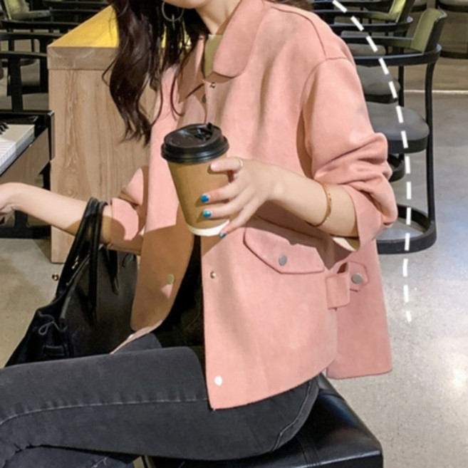 빅코난 둥근카라 쟈켓 가벼운아우터 캐주얼여성자켓 캐주얼재킷