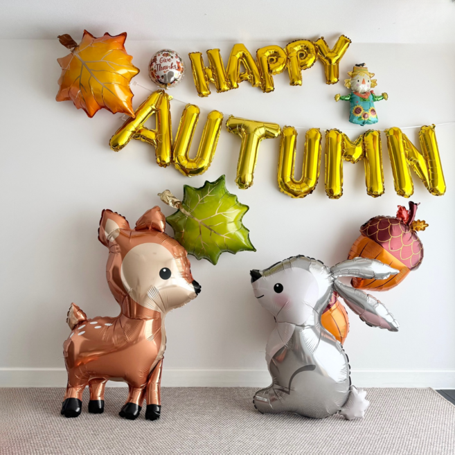 가을 풍선세트 추수감사절 장식 꾸미기 가을행사포토존 4종 happy fall, 1세트, 3. 해피어텀 미니