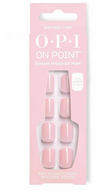 OPI 온 포인트 프레스 네일 | 스퀘어 스쿠발 아몬드 쉐이프 아트 짧고 긴 길이 글루로 24 카운트 인스턴트 마니 OPI'M DREAMING 컬렉션, Baby Take a Vow, 1개 - 쿠팡
